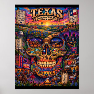 Impression d'art de crâne du Texas   État d'esprit