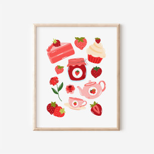 Impression d'art de cuisine en collage de fraise C