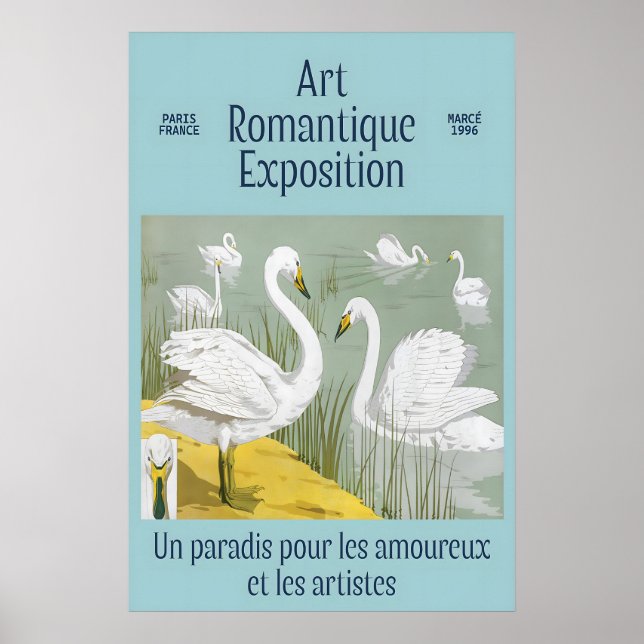 Impression d'art de cygne 1996 Paris Exposition ro (Devant)
