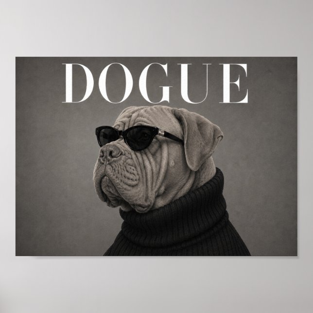 Impression d'art de Dogue de Bordeaux chic mode (Devant)