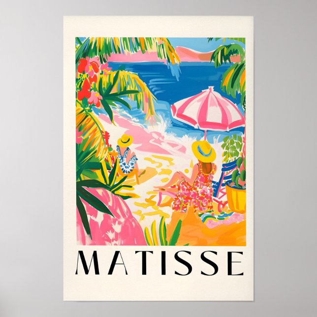Impression d'art de femmes sur la plage, déco bohè (Devant)
