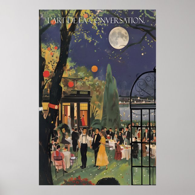 Impression d'art de fête rétro dans le jardin Soir (Devant)