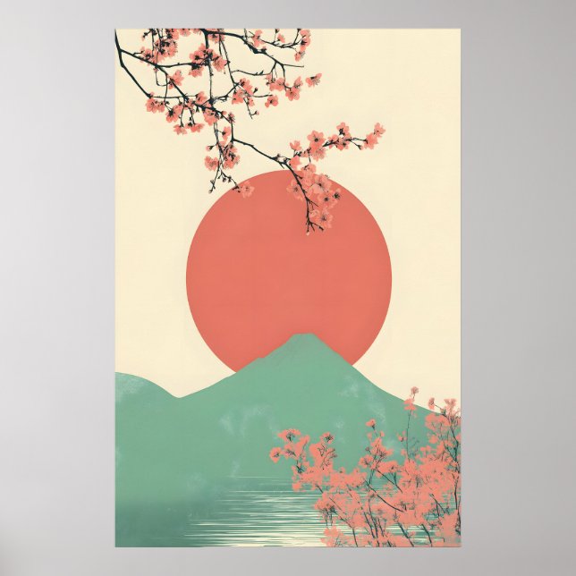 Impression d'art de fleur de cerisier japonaise mi (Devant)