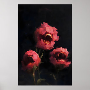 Impression d'art de fleurs carnivores, floral surr