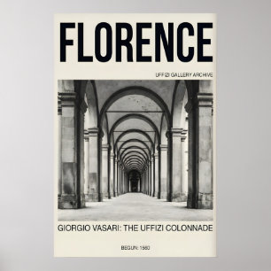 Impression d'art de Florence, Galerie Uffizi Noir