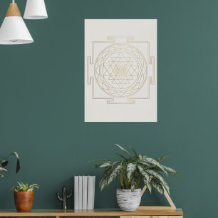 Impression d'art de géométrie sacrée Sri Yantra en