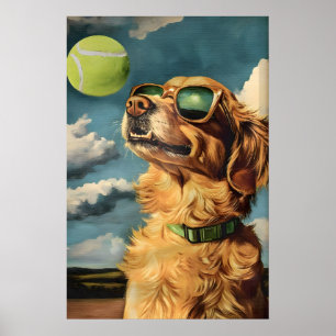 Impression d'art de Golden Retriever Drôle de chie