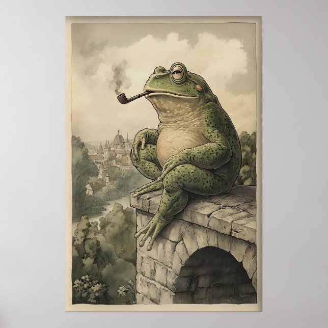 Impression d'art de grenouille vintage, Grenouille (Devant)