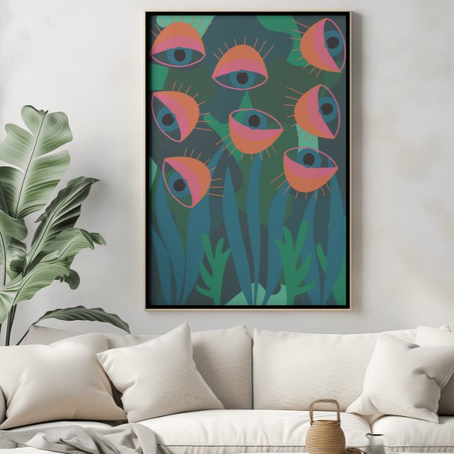 Impression d'art de jungle yeux plantes affiche tr (Créateur téléchargé)