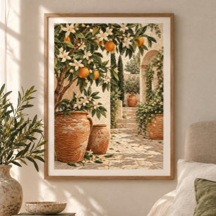 Impression d'art de la cour des fleurs d'orange