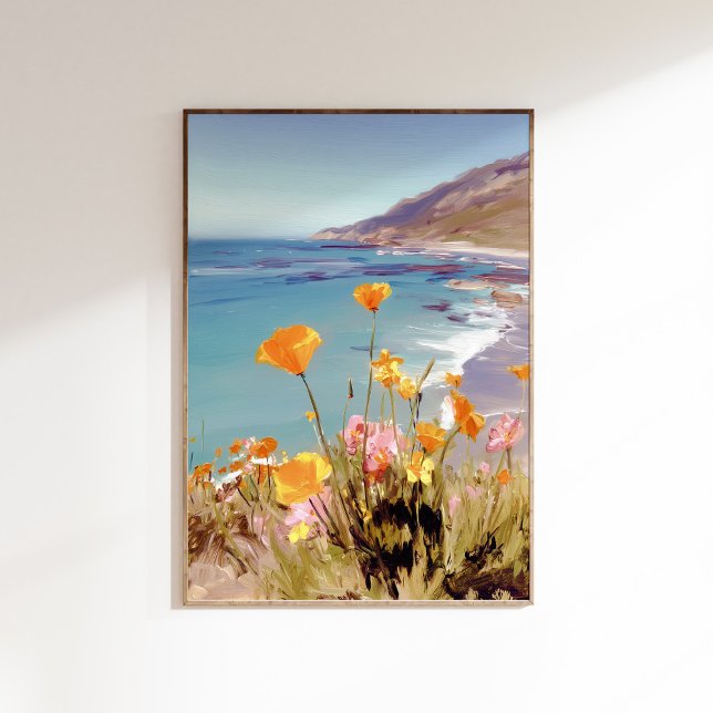 Impression d'art de la fleur de l'État de Californ (california poppy, state flower art, poppy wall art, botanical print, california decor, wildflower ar)
