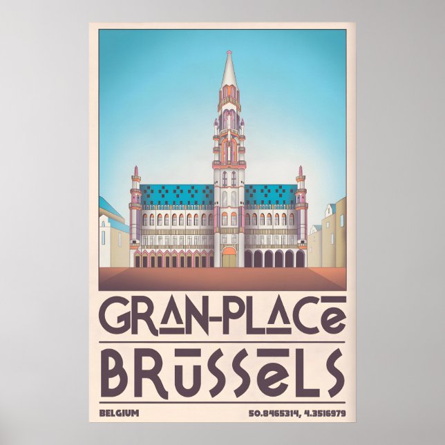 Impression d'art de la Grand Place de Bruxelles -  (Devant)