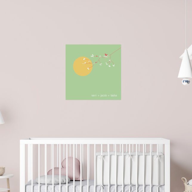 Impression d'art de la nurserie de bébé de la fami (Pépinière 2)