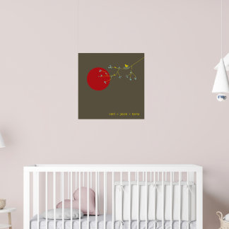 Impression d'art de la nurserie de bébé de la fami