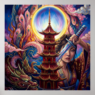 Impression d'art de la Pagode Mystique – Murale Sp