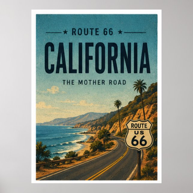 Impression d'art de la route californienne 66 High (Devant)
