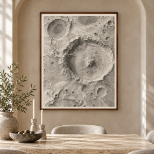 Impression d'art de la topographie du cratère luna