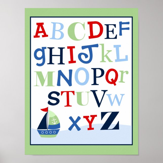 Impression d'art de l'alphabet ABC Petit voilier S (Devant)