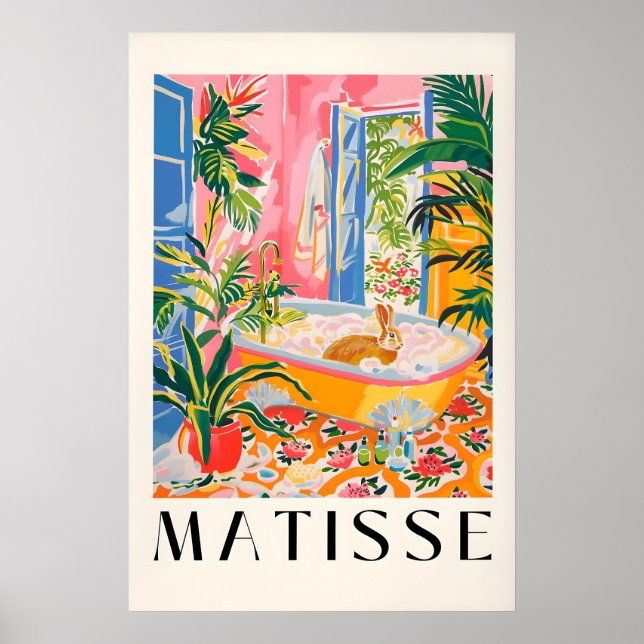 Impression d'art de lapin dans la baignoire Matiss (Devant)
