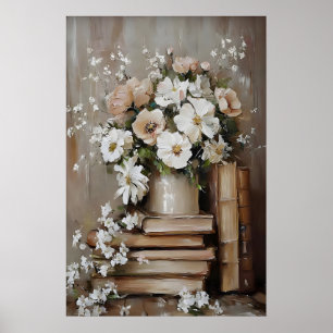 Impression d'art de livre de fleurs de printemps,