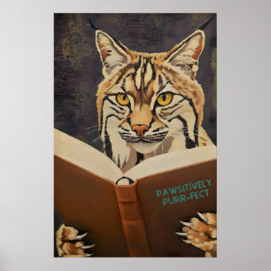 Impression d'art de livre de lecture de lynx fanta