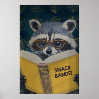 Impression d'art de livre de lecture de raton lave