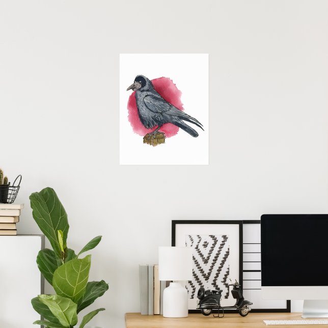 Impression d'art de l'oiseau Corbeau (Bureau à domicile)