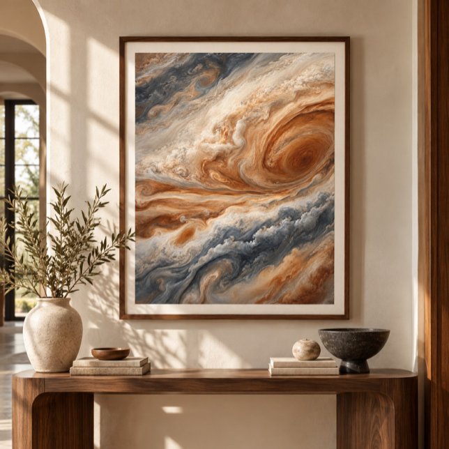 Impression d'art de l'opéra des nuages de Jupiter (Styled display of Jupiter Cloud Opera Art Print. Frame, mat and furnishings shown for illustration; select framing options separately.)