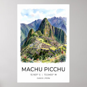 Impression d'art de Machu Picchu - Paysage brumeux