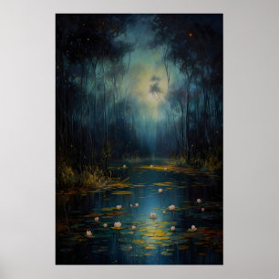Impression d'art de Marais au Clair de Lune Dark A