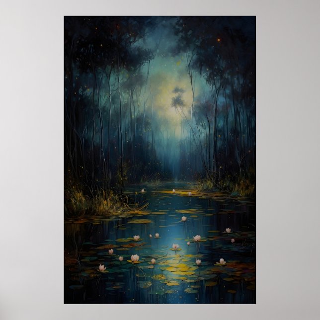 Impression d'art de Marais au Clair de Lune Dark A (Devant)