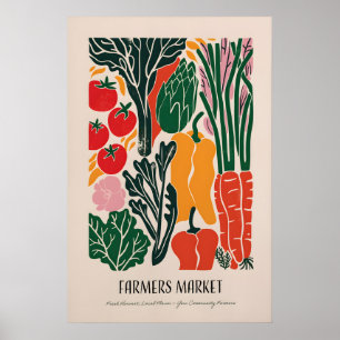 Impression d'art de marché fermier - Légume coloré