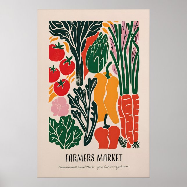 Impression d'art de marché fermier - Légume coloré (Devant)