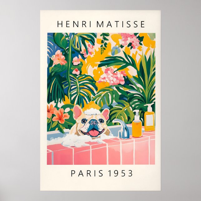 Impression d'art de Matisse de Bouledogue Français (Devant)