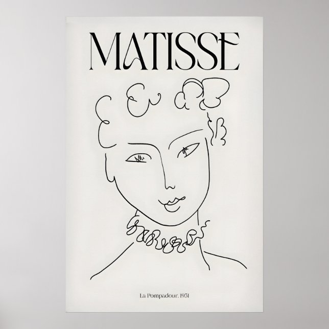 Impression d'art de Matisse La Pompadour951 Ligne  (Devant)