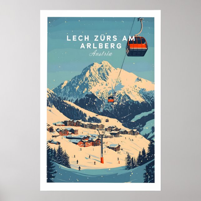 Impression d'art de mur de ski de Lech Zürs am Arl (Devant)