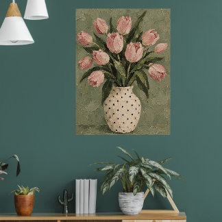 Impression d'art de nature morte de bouquet de tul