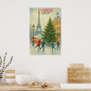 Impression d'art de Noël à Paris – Tour Eiffel Hiv