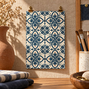 Impression d'art de nœuds de jardin indigo