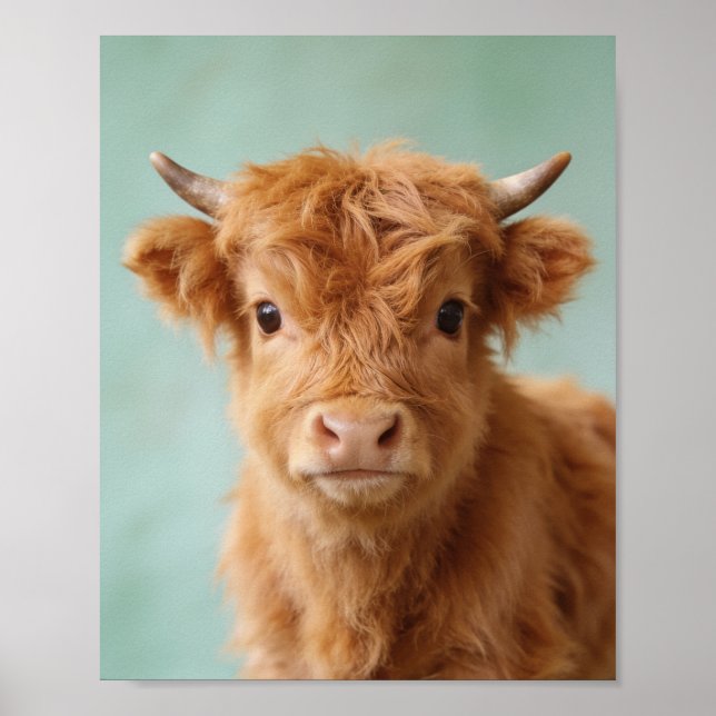 Impression d'art de nursery de veau de vache Highl (Devant)