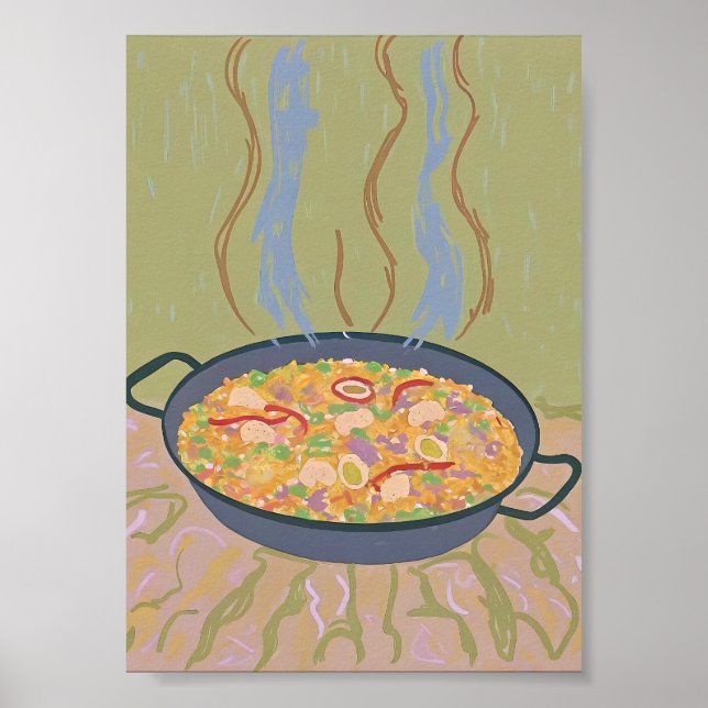 Impression d'art de paella espagnole croustillante (Devant)