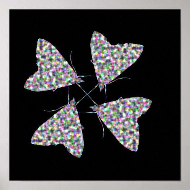 Impression d'art de papillon de nuit multicolore (Devant)