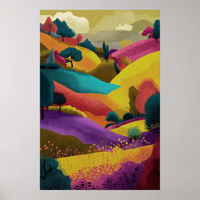 Impression d'art de paysage abstrait coloré Collin (Devant)