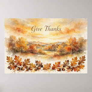Impression d'art de paysage d'automne Remerciez