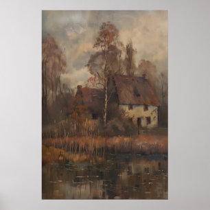 Impression d'art de paysage d'automne vintage, Atm