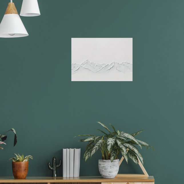 Impression d'art de paysage de montagne blanche mi (Salon 1)