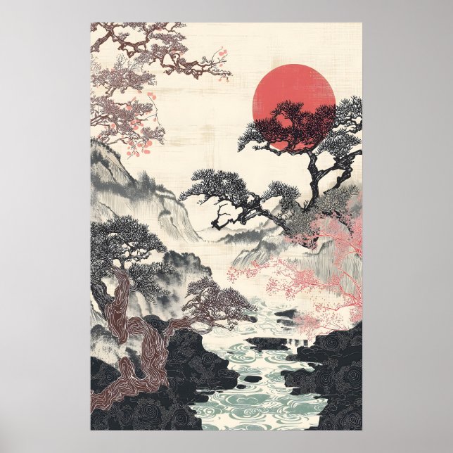 Impression d'art de paysage japonais traditionnel  (Devant)