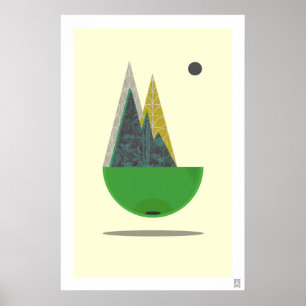 Impression d'art de paysage scandinave abstrait mo
