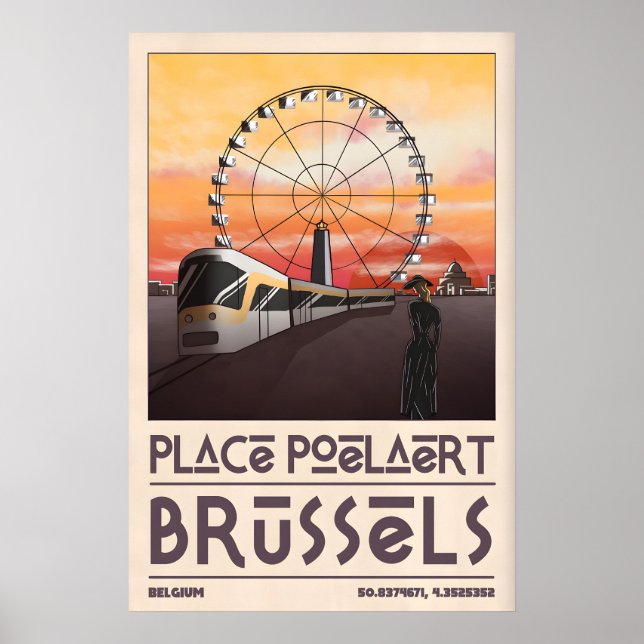 Impression d'art de paysage urbain de Bruxelles Tr (Devant)