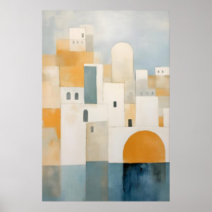 Impression d'art de paysage urbain méditerranéen a